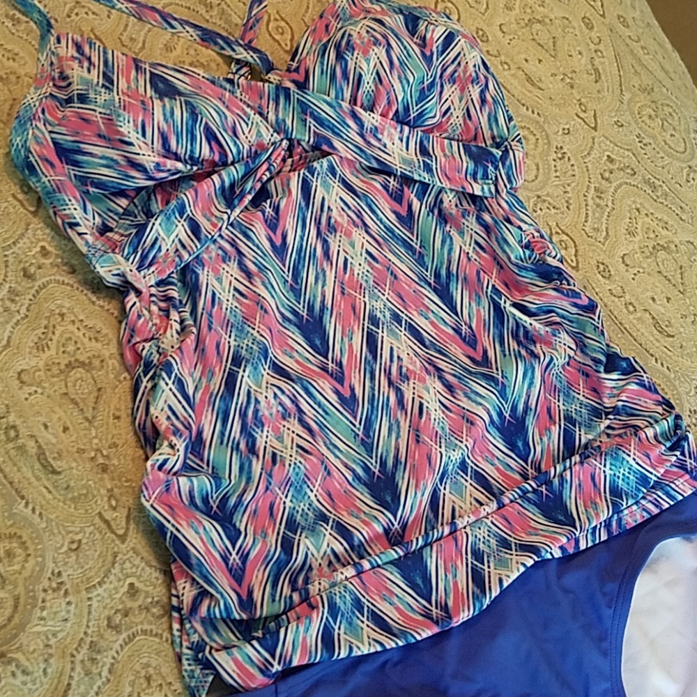 Pink Blush Maternity tankini swim suit